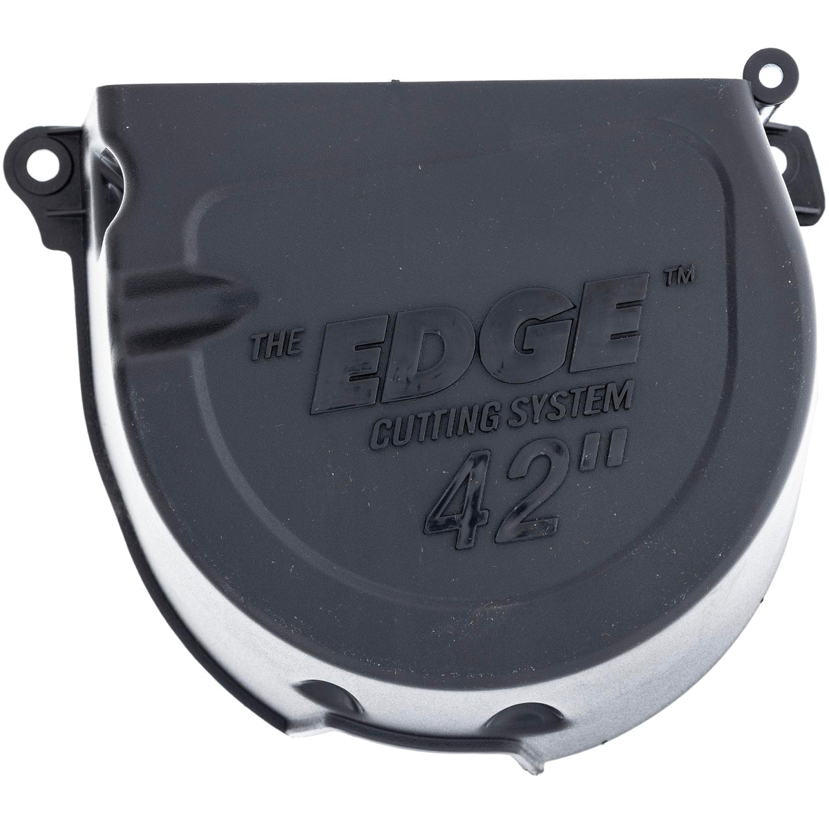 John Deere shield side view, precise fit for 107S and related models.
