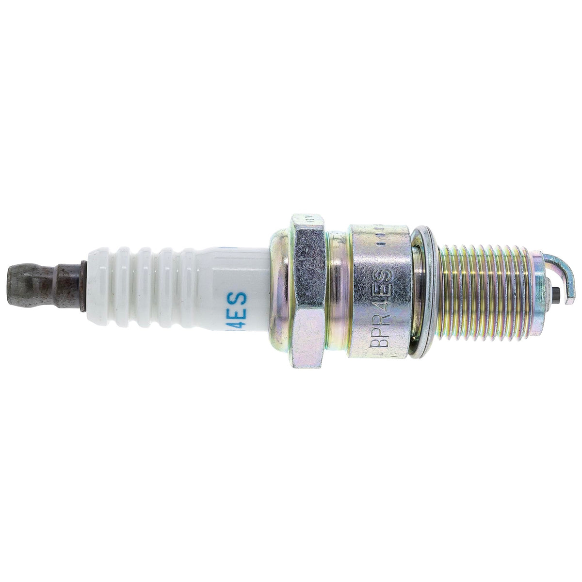John Deere M805853 spark plug close-up showing electrode design
