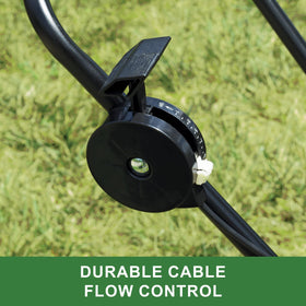 John Deere 10 inch pneumatic tires provide smooth transport across surfaces.