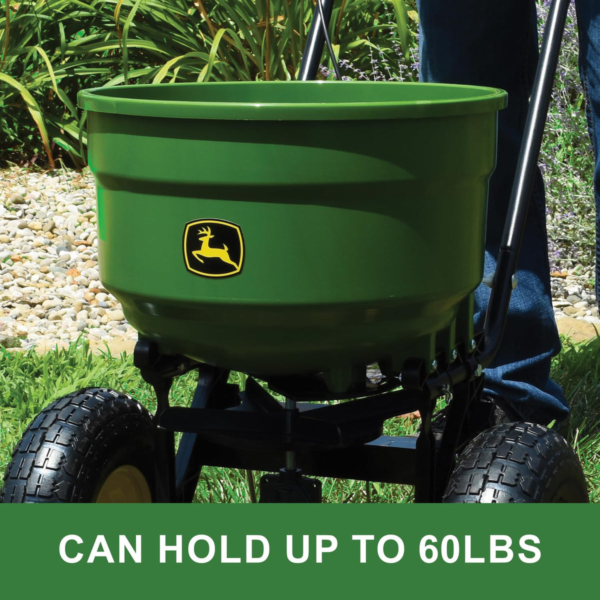 John Deere enclosed gearbox keeps the mechanism protected during busy seasons.