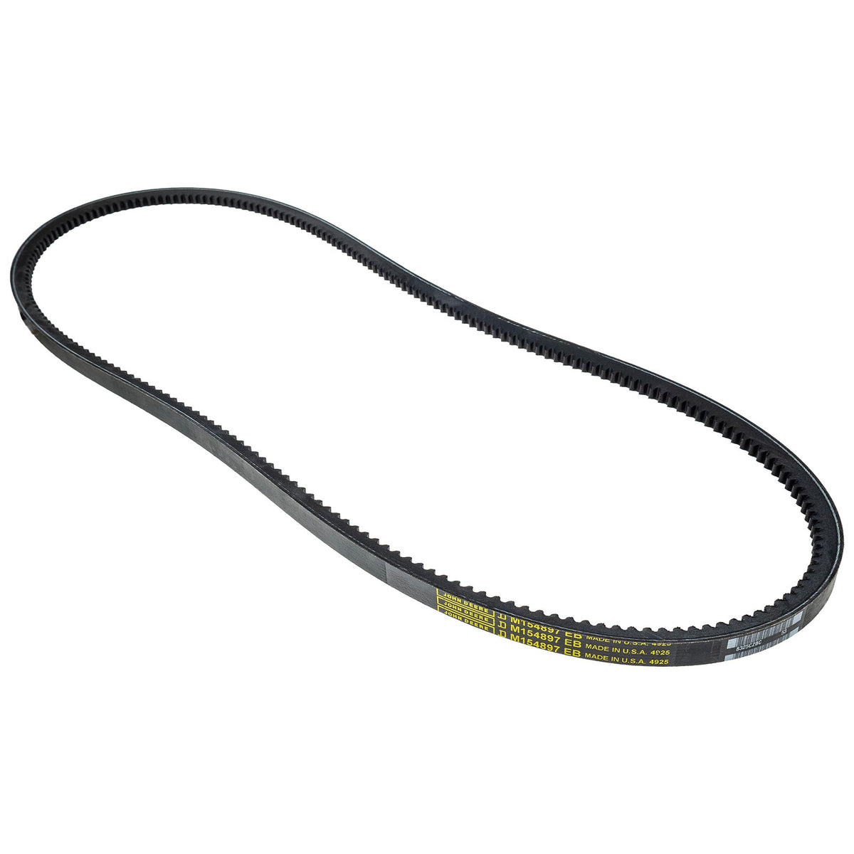 John Deere M154897 v-belt assembled for factory-fit in Select series tractors.