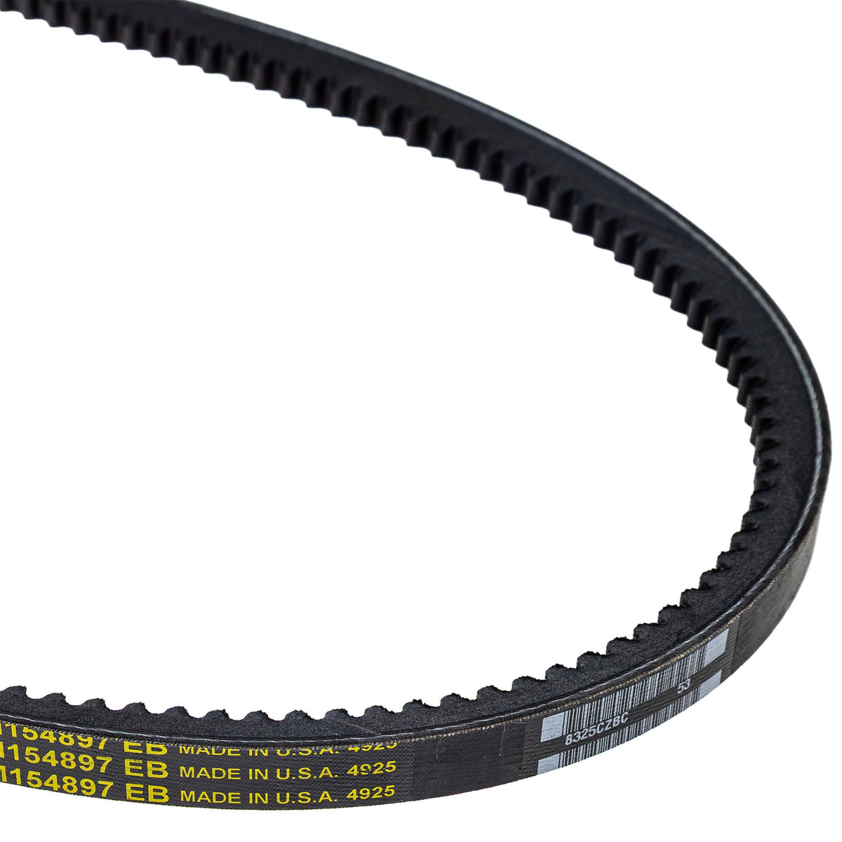 John Deere M154897 v-belt dimensions ensure 5/8 by 67 inches for compatible decks.