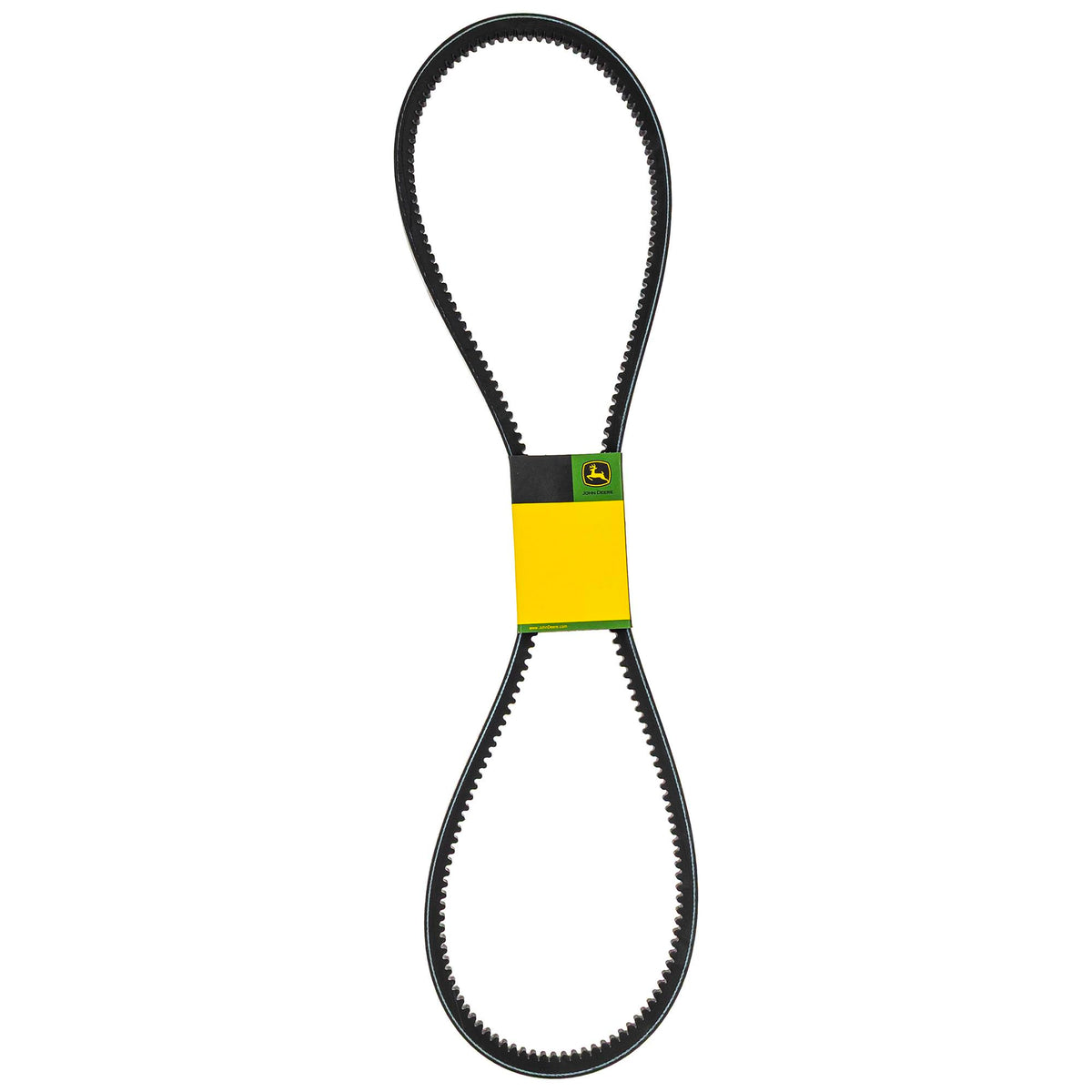 John Deere M154897 v-belt front view, OEM replacement for reliable tractor drive.