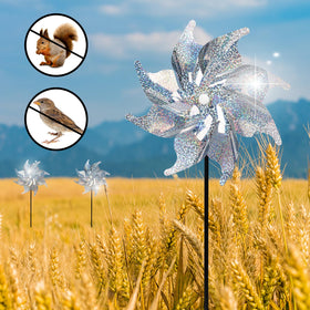 JOHOUSE yard pinwheels with stakes show wind direction while deterring critters.