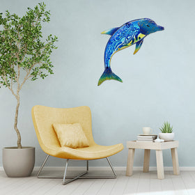 John's Studio 17.5-inch dolphin decor complements porches yards and entryways.