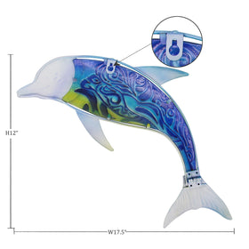 John's Studio glass-inlaid dolphin sculpture adds vivid color to living spaces.