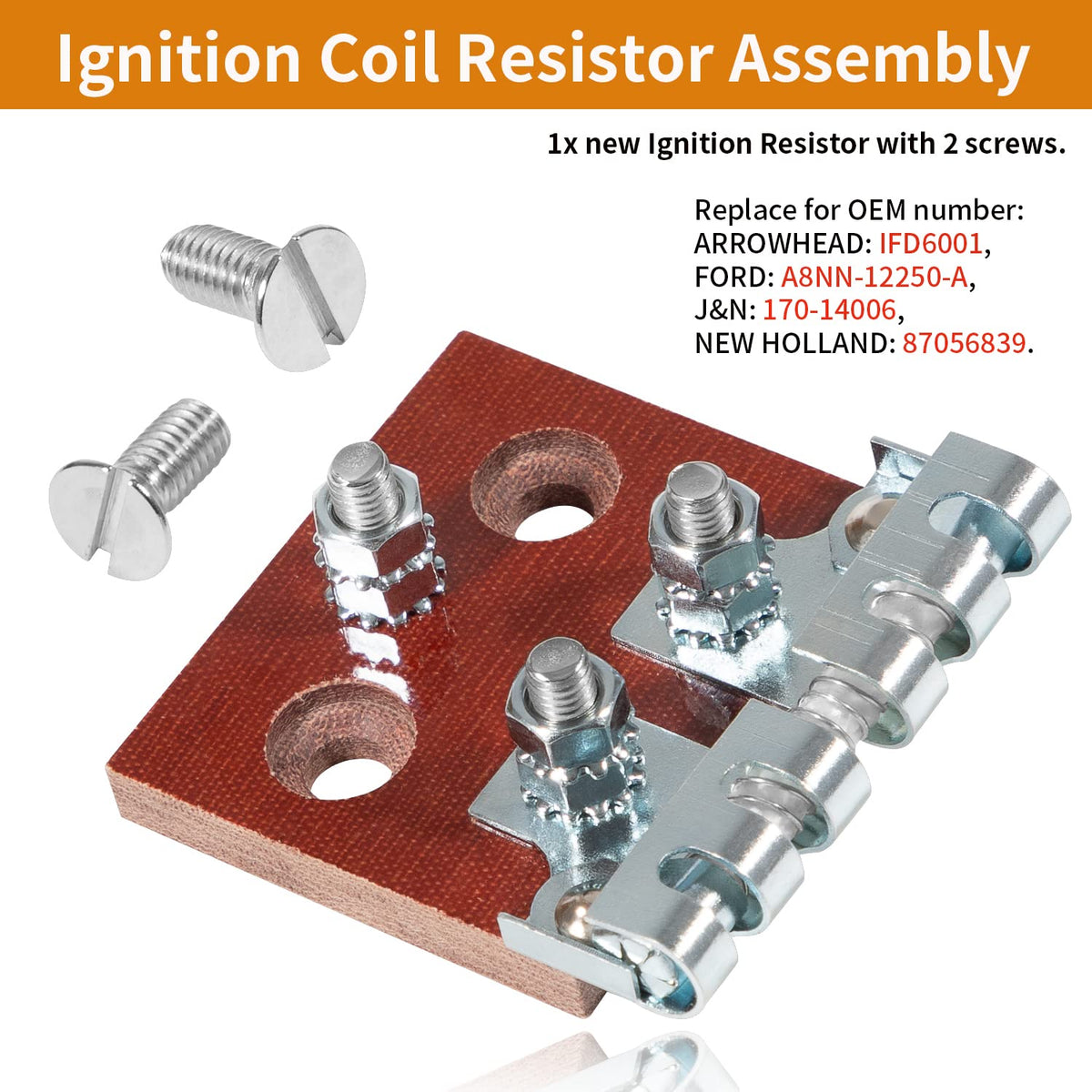 johntruck ignition resistor assembly top view showing sturdy screws