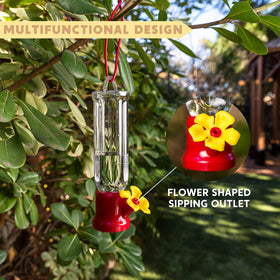 Transparent Joiedomi feeder body to monitor nectar levels and activity.
