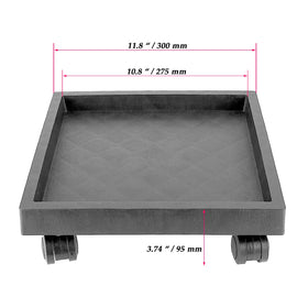 JOIKIT square plant caddy side view demonstrates stable wheeled mobility for indoor use