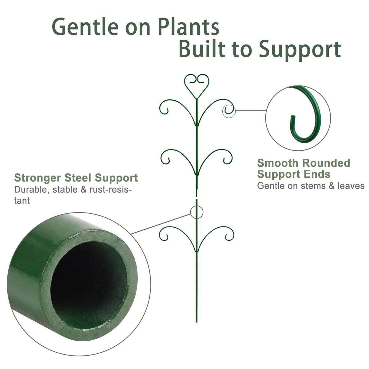 JoinGreen rounded-end ends protect delicate foliage during growth.