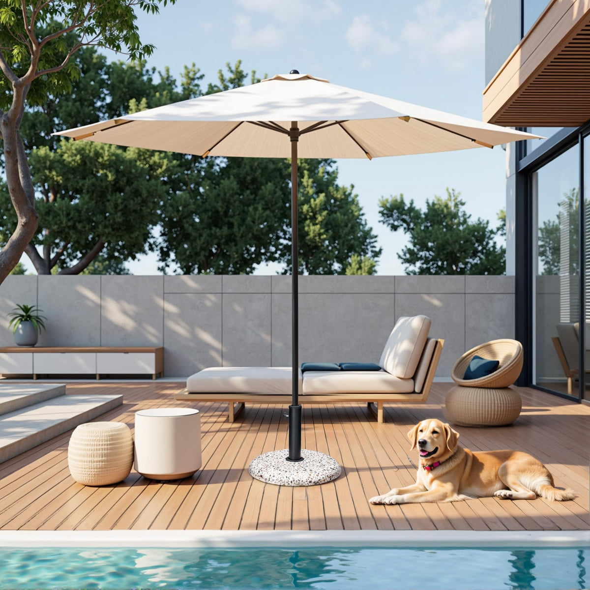 JOINHOM durable base withstands windy conditions with concrete texture.