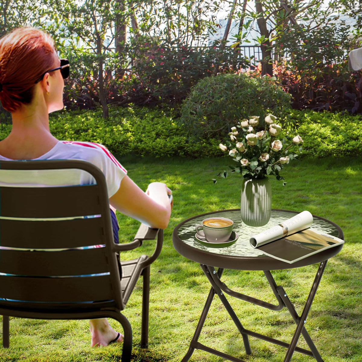 JOINHOM compact storage outdoor side table for small spaces.