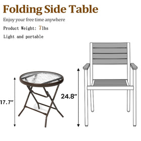 JOINHOM folding-design patio side table for easy transport and storage.