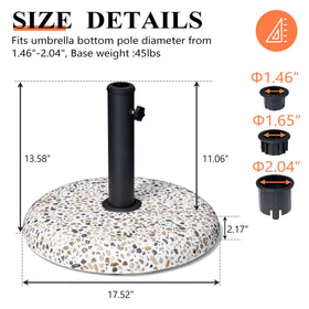 JOINHOM outdoor umbrella base at poolside keeps umbrellas steady by water.