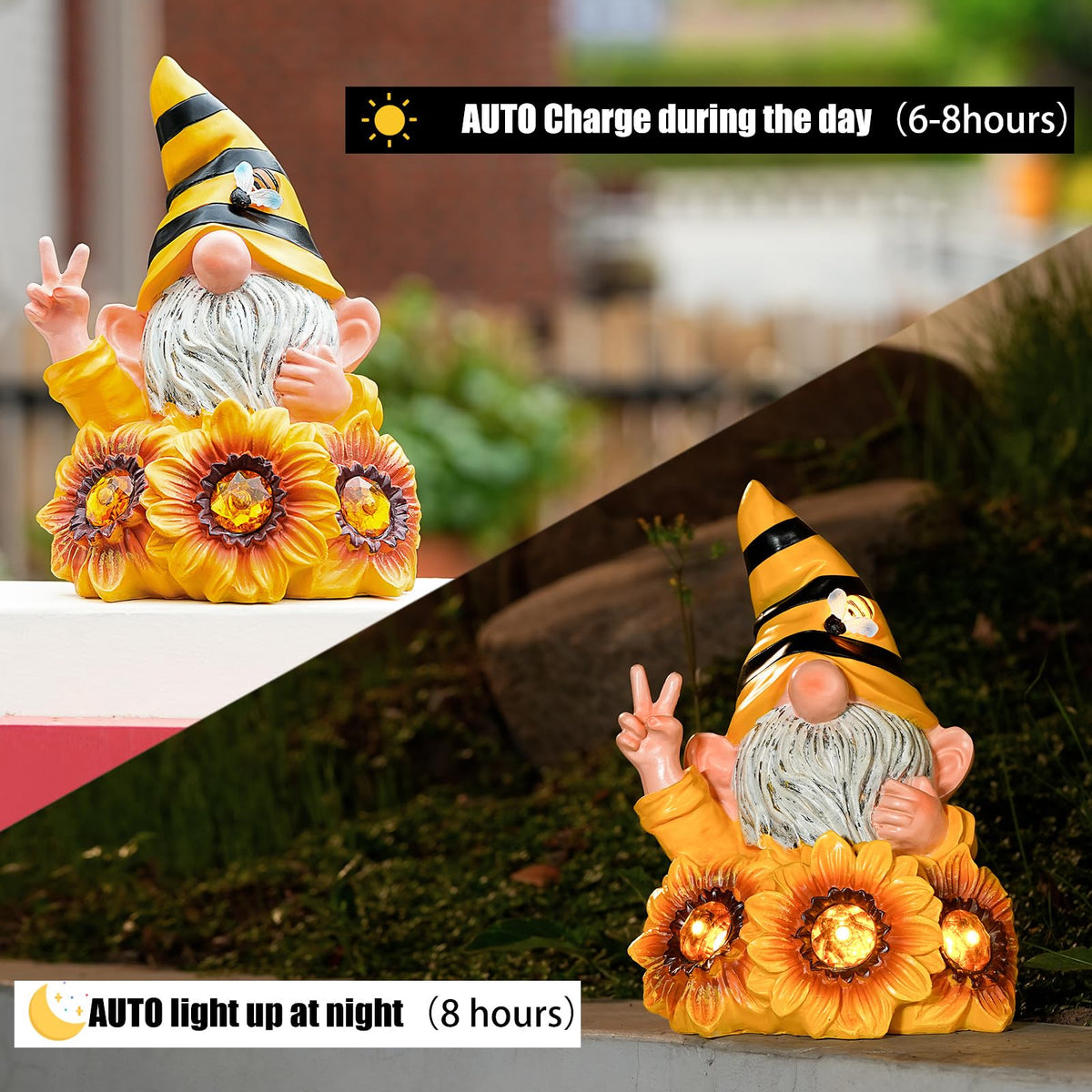 Joint Honglin weatherproof gnome withstands sun and rain outdoors