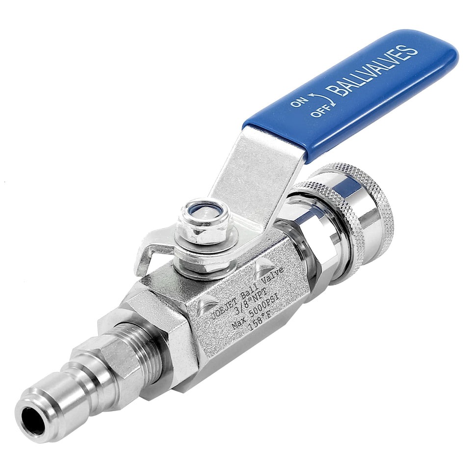 JOEJET ball valve kit with 38 quick-connect assembly for secure high-pressure connections