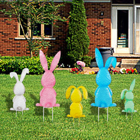 Joliyoou Easter Yard Sign bright color palette enhances garden decor