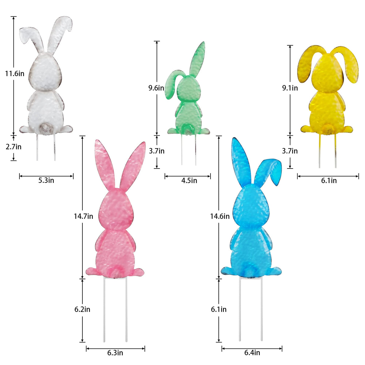 Joliyoou Easter Yard Sign unfinished bunny bodies for easy yard setup