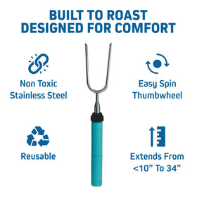 Jolly Green Products extra long roasting stick ideal for hot dogs and smores.