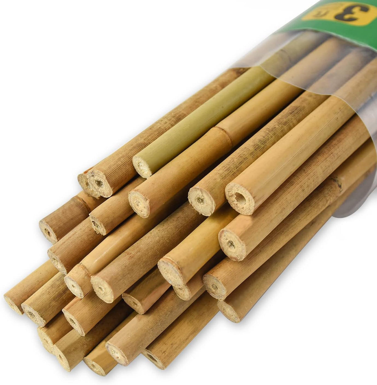 Jollybower 25pcs 3ft bamboo stakes ready for garden trellises.