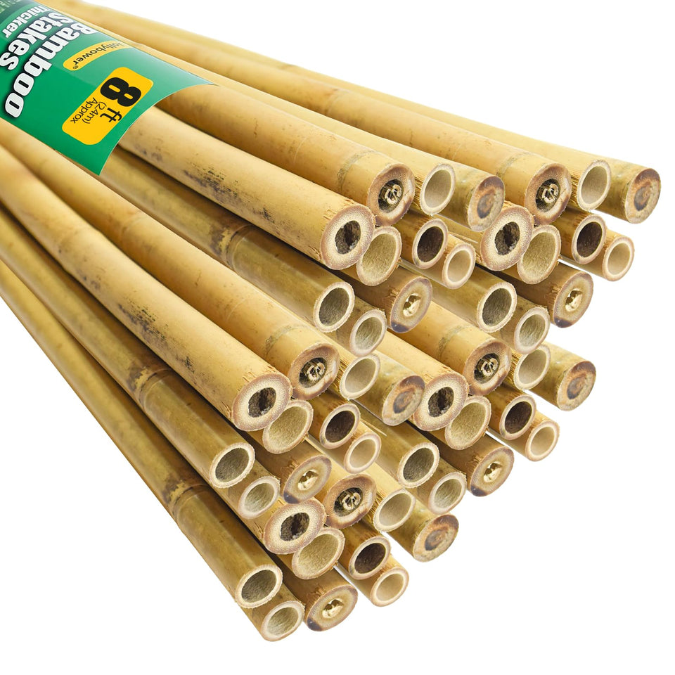 Jollybower bamboo stakes in 93-inch length provide sturdy garden support.