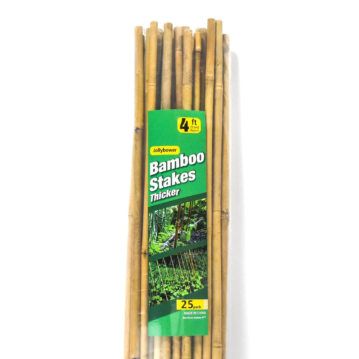 Jollybower bamboo stakes for beans and flowers in bed