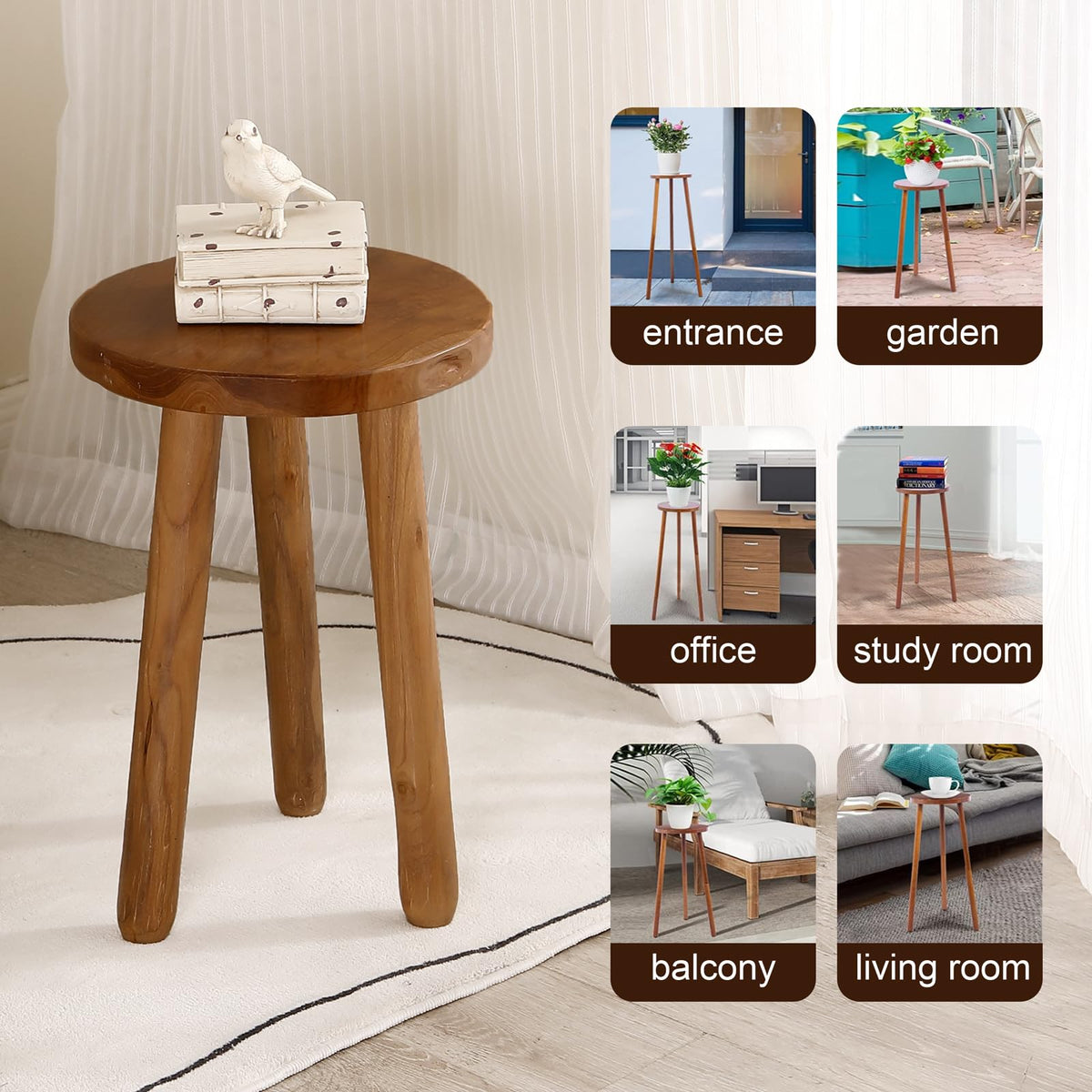 JOLLYMER 18-inch tall plant stand adds height appeal.