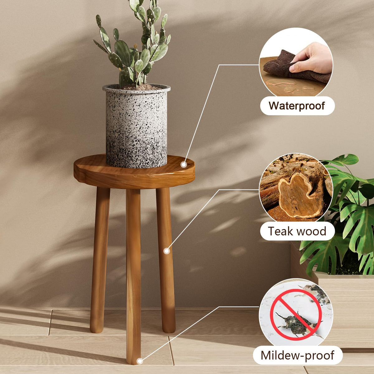 JOLLYMER side table in wood tone, versatile decor companion.