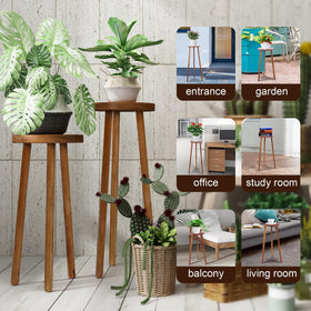 JOLLYMER teak stand close-up reveals grain and durable finish