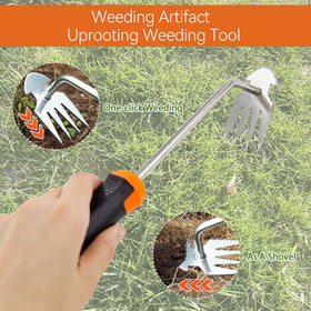 JOMISLI garden weeder with orange handle provides ergonomic grip