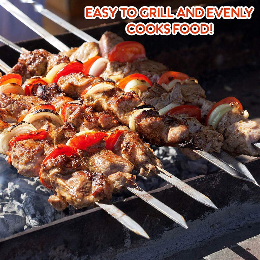 JOMVERL stainless steel skewers built to last, rust-resistant for repeated use.