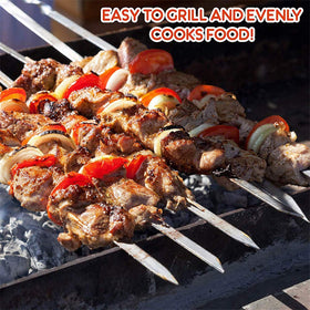 JOMVERL stainless steel skewers built to last, rust-resistant for repeated use.