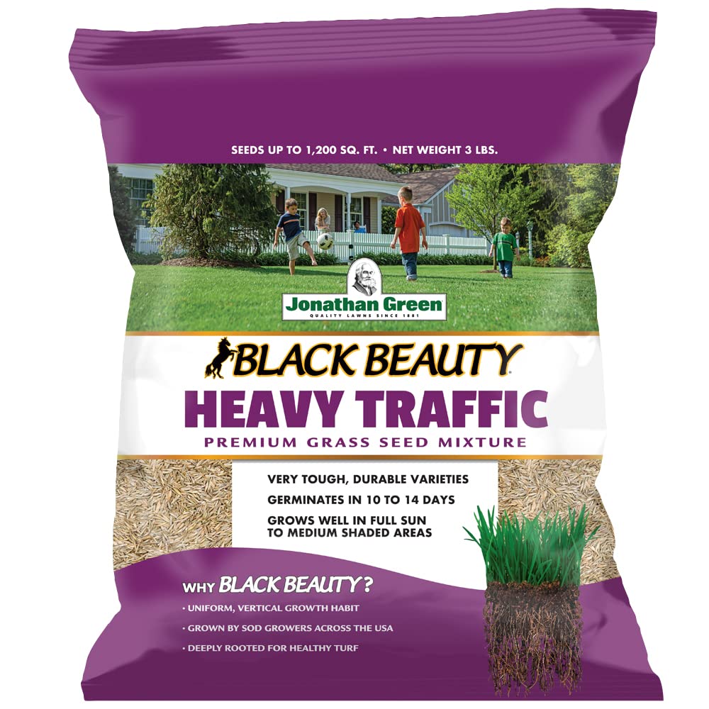 Jonathan Green Black Beauty Heavy Traffic seed bag front for durable lawns