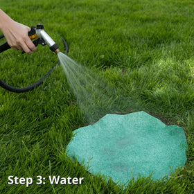 Easily cut SeedRoll to fit irregular lawn shapes.