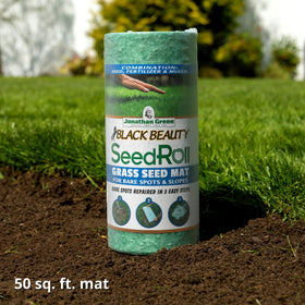 Jonathan Green SeedRoll unrolled over soil to cover seed and mulch.