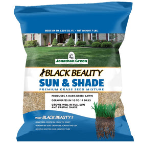 Jonathan Green Black Beauty Sun & Shade seed bag supports versatile sun and shade lawns
