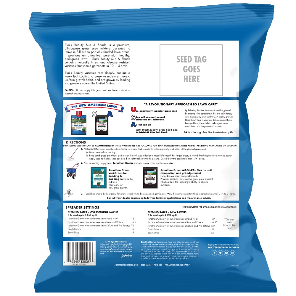 Jonathan Green Black Beauty Sun & Shade seed germination promotes quick turf growth