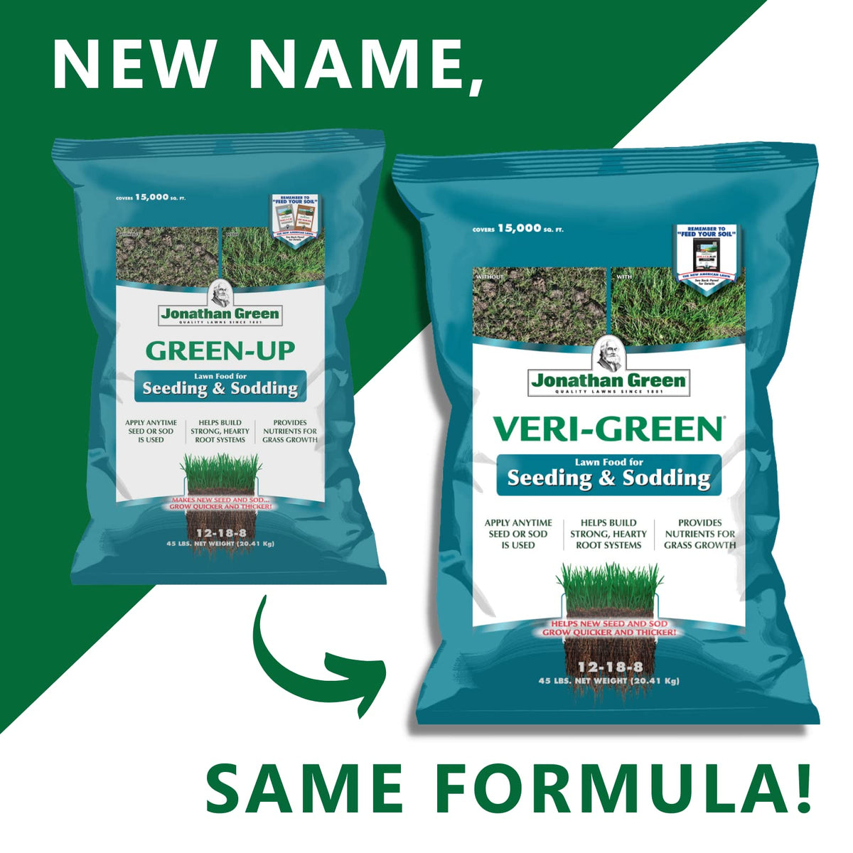 Veri-Green promotes deep, dense root formation with essential phosphorus.