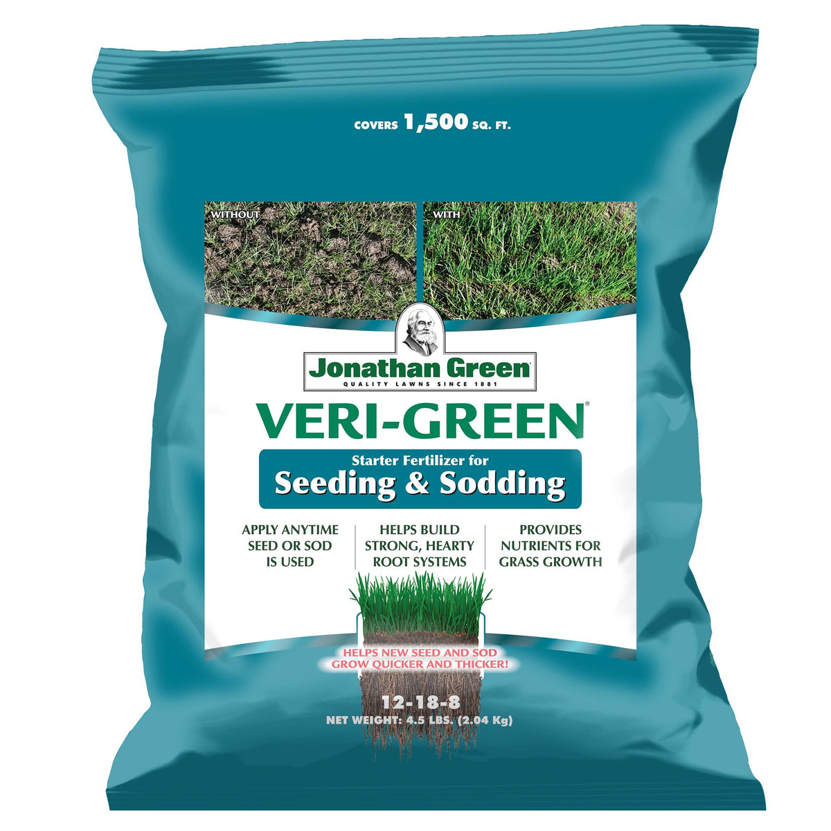 Jonathan Green Veri-Green seeding fertilizer granules ready for quick application.