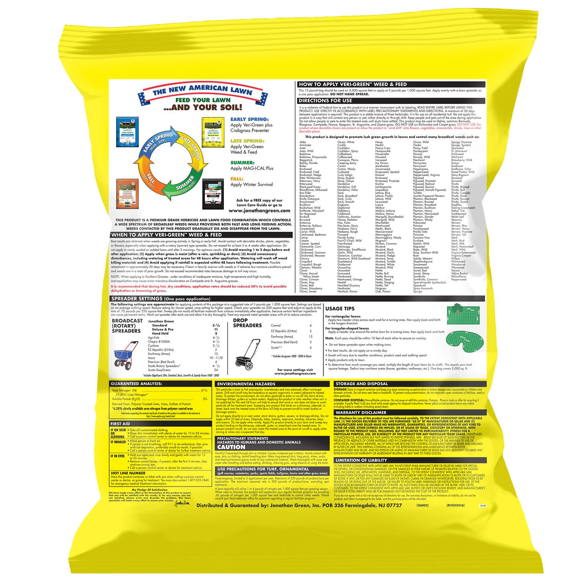 Jonathan Green Veri-Green spreader-ready bag enables easy, even coverage.