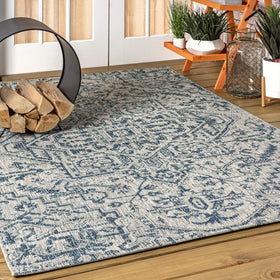 Jonathan Y easy-clean outdoor rug ideal for backyards and porches.