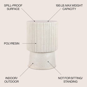 Jonathan Y Louisa tbl1102b terrazzo-cream side view, lightweight repositionable surface