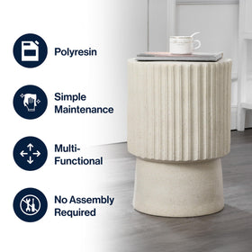 Jonathan Y Louisa tbl1102b terrazzo-cream with plant, compact plant stand option
