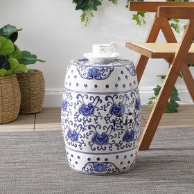 Jonathan Y tbl1000a versatile ceramic drum for plant stands or drinks on patios.