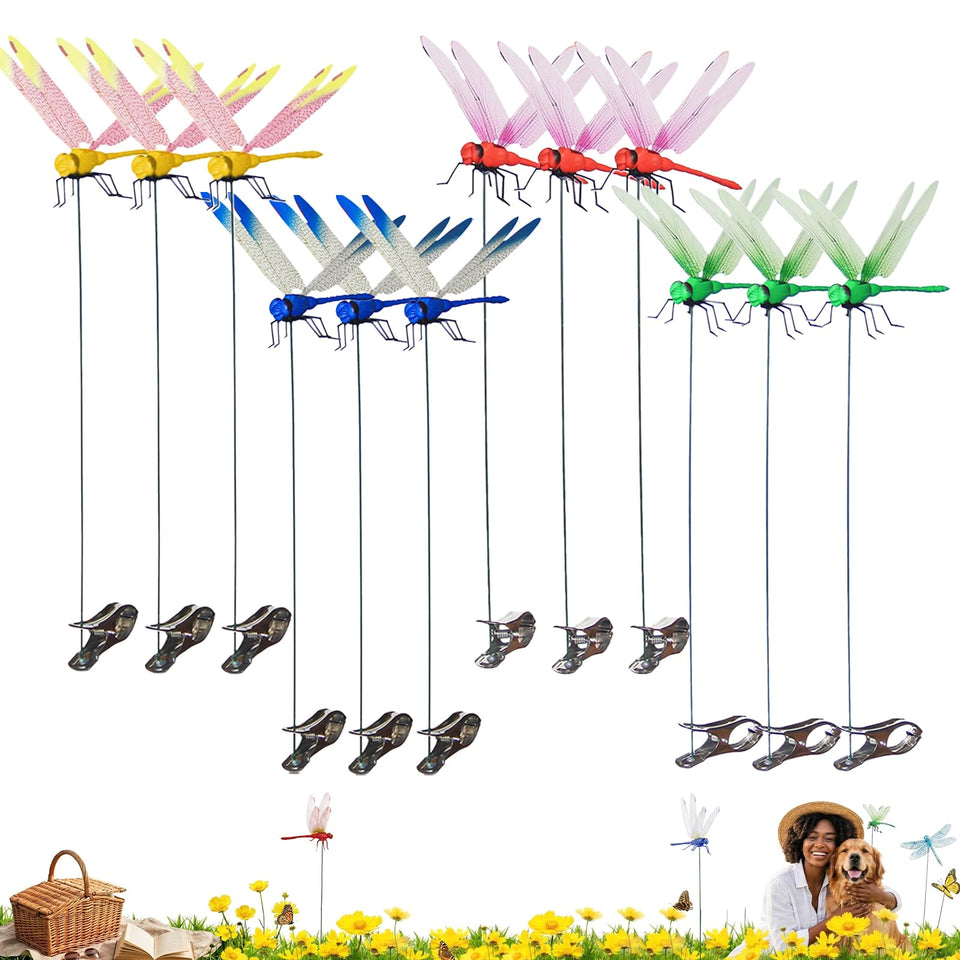 Jongdari blue dragonfly hat clip for garden decor