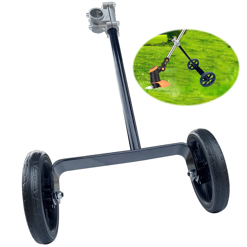 JOOPSAM adjustable-height wheel on walk-behind trimmer enables easier use.