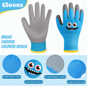 Joottuan kids gardening gloves blue provide comfortable wear and easy cleaning.