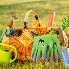Joottuan kids gardening gloves turquoise with breathable design ideal for long yard sessions.