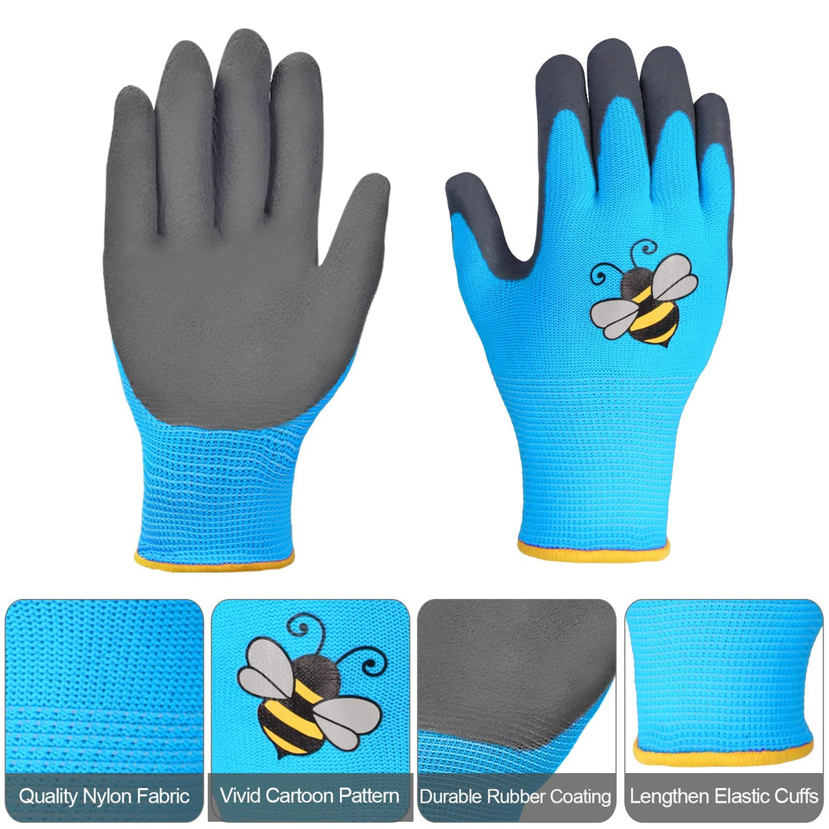 Joottuan non-slip latex palm provides secure grip for young gardeners