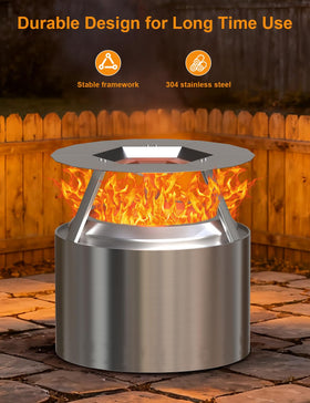 Joqepy 304 stainless steel body offers durable heat dispersion for outdoor pits.